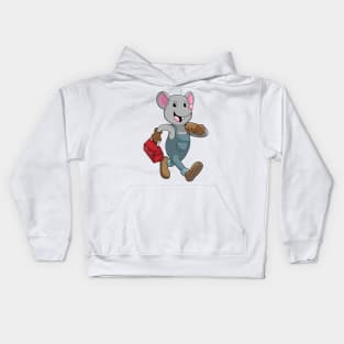 Mouse as Handyman with Toolbox Kids Hoodie